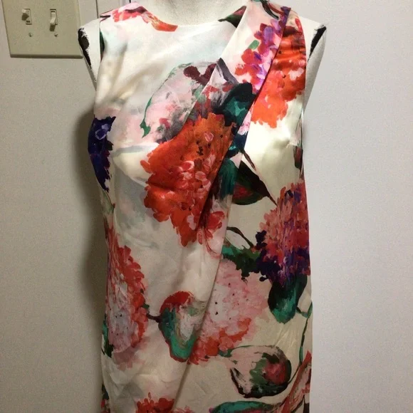 Laviniaturra draped floral hydrangea print dress M - Picture 2 of 7